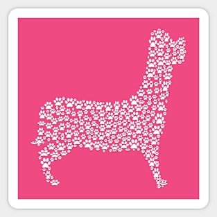 Love my Dog's Footprints 2 (White Embossed) Sticker